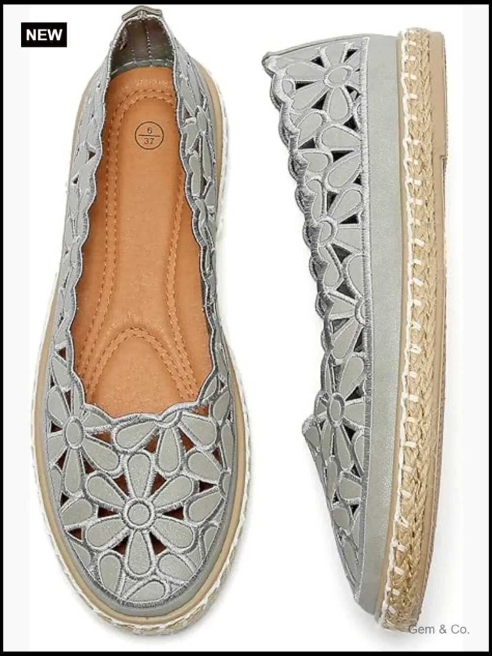 Ballet Flat Daisy Round Toe Dress Shoes Casual Slip On Rope Loafer